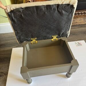 Beige and Brown Storage Ottoman